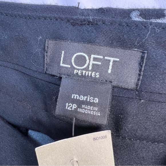 Ann Taylor LOFT Marisa Black Dachsund Straight Leg Dress Pants Sz 12P NWT - Picture 5 of 13